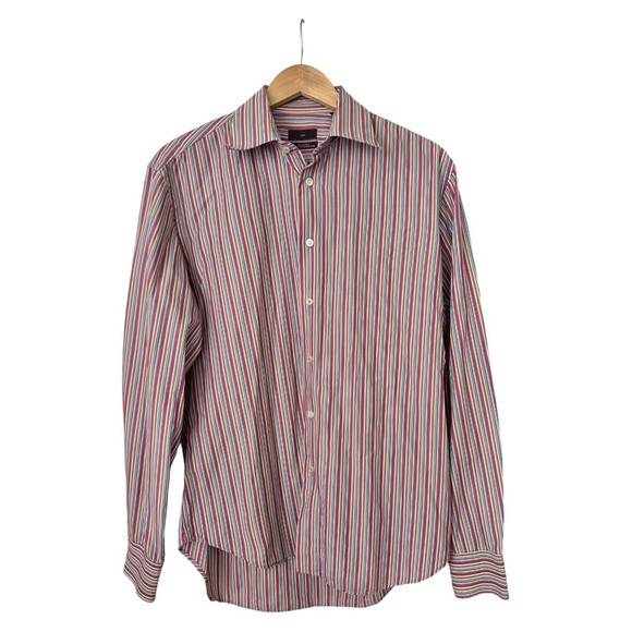 Zara Men's Striped Button Down Shirt Sz 16 - Picture 7 of 12